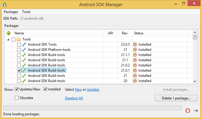 Android studio build tools version